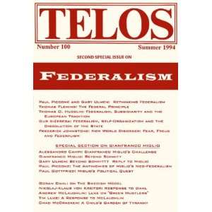  TELOS 100 Federalism Paul Piccone, Gary Ulmen Books