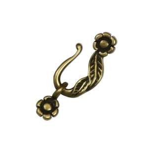  Antiqued Brass Plated Hook & Eye Clasp With Flowers/Leaves 