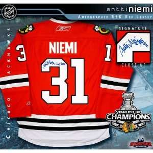  Antti Niemi Chicago Blackhawks Autographed/Hand Signed and 