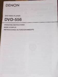 Denon DVD 556 Video Player Owner Manual/Operating  