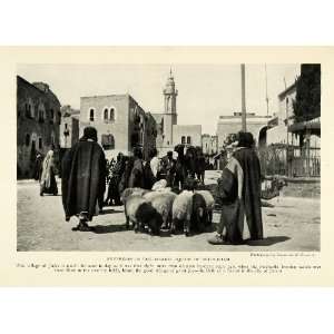  1923 Print Shepherds Judea Bethlehem Market Square West Bank 