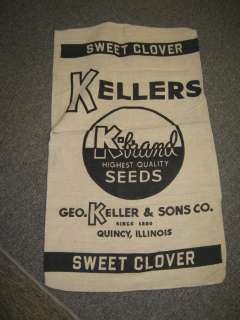 Vintage Keller Sweet Clover Quincy Illinois Seed Sack  
