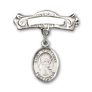  Sterling Silver Baby Badge with St. Apollonia Charm and 