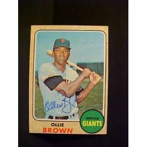 Ollie Brown San Francisco Giants #223 1968 Topps Autographed Baseball 
