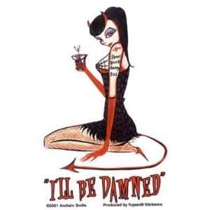  Archaic Smile   Ill Be Damned Tattoo Devil Girl   Sticker 