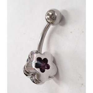  Purple Gem Clover Flower Silver Belly Ring: Everything 