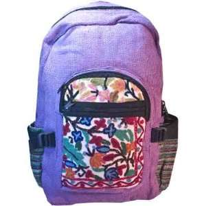   Eco Friendly Hemp and Jute Hippie Purple Backpack