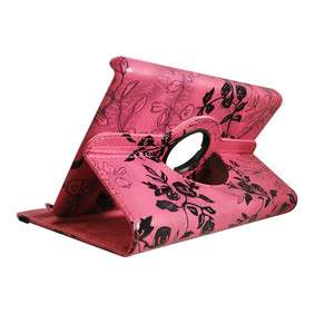 NEW PINK PU LEATHER CASE FOR  KINDLE FIRE WITH Built in 360 