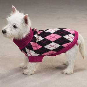  ESC Andover Argyle Sweater Xsm Black/Pink