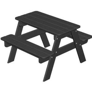  Black Poly Wood Kid Picnic Table: Furniture & Decor
