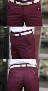Premium Men Slim Fit One Button Dress Suit burgundy 002  