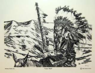 Native American Indian War Chief   Etched Cultured Montana Marble 