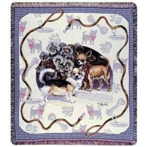 Chihuahua Dog By Artist Pat Lehmkuhl Tapestry Throw 50 x 60