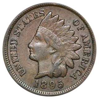 1895 US INDIAN HEAD CENT PENNY ~ FULL LIBERTY VF / VF+ COIN  