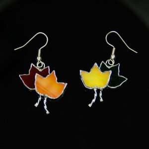  Switchables Stained Glass Double Leaf Earrings Everything 