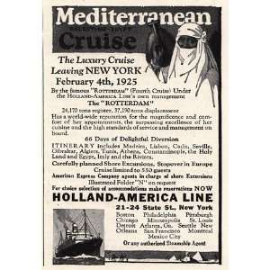    Print Ad: 1924 Holland America Line: Holland America Line: Books