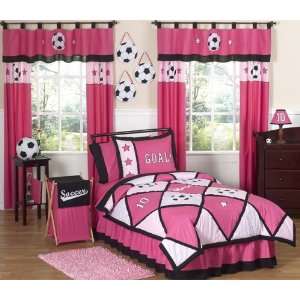  Pink Soccer 4 Piece Twin Bedding Set: Home & Kitchen