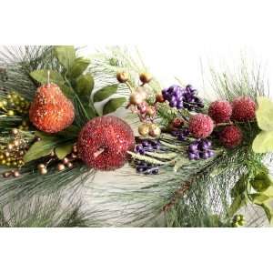  Good Tidings Artificial Pine Christmas Garland with Pears 