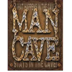  Man Cave Metal Sign   Diamond Plate: Home & Kitchen
