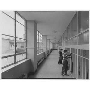   Highland School, Roslyn, Long Island. Corridor 1953