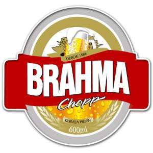  Brahma Brazilian Beer Label Car Bumper Sticker Decal 4.5 