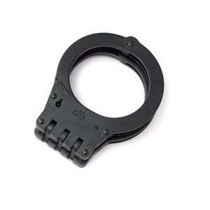  Hiatt Handcuff Big Guys Steel Handcuffs, Hinge, Black 