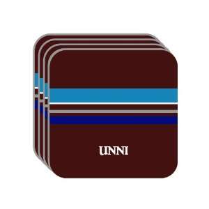 Personal Name Gift   UNNI Set of 4 Mini Mousepad Coasters (blue 