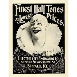 1899 Ad Electric City Engraving Co Halftones Harlequin Pierrot Circus 