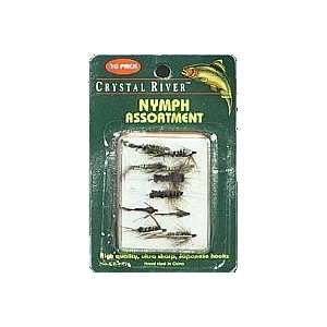   ) Flies & Poppers CRYSTAL RIVER NYMPHS  10PK/AST