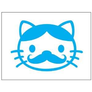  Hello Kitty Mustache Sticker Decal. Blue 