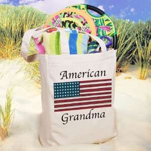  American Flag Personalized Photo Tote Bag 