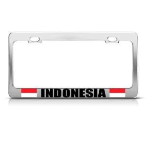 Indonesia Flag Indonesian Country Metal License Plate Frame Tag Holder