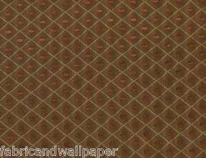 Upholstery Fabric Red Chenille Dots Diamond Pattern  