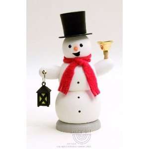  German Incense Smoker Snowman with Lantern and Bell, 5 