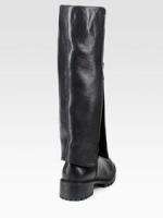 FENDI SHOES boots BLACK Unzipped Cuffed Leather  