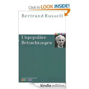 Unpopuläre Betrachtungen (German Edition) Bertrand Russell  