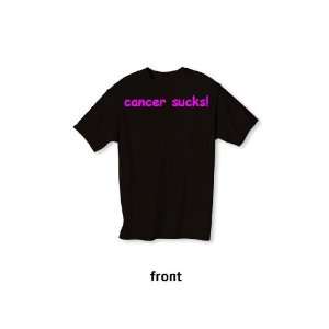  T shirt cancer sucks Black w/Pink Lettering X Large 