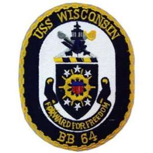  USS Wisconsin BB 64 US Navy Battleship 4x4.5 Embroidered 