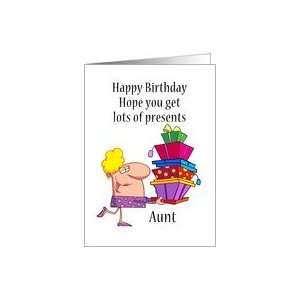  Happy birthday Aunt with gift boxes and presents Card 