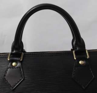 AUTH Louis Vuitton Epi Speedy 30 Black with Dust Bag & Lock & Key 