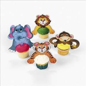  Jungle Safari Zoo Animal Cupcake Picks Toys & Games