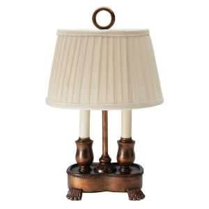  CBK Ltd Brown Double Candle Style Mini Lamp with Bronze 
