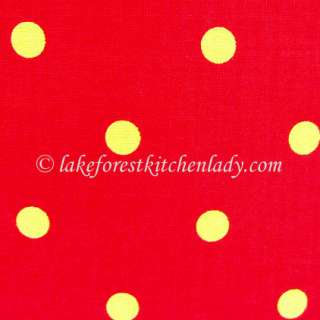 Vintage Style Red w Yellow Polka Dot Full Kitchen Apron  