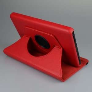  Ctech 360 Degrees Rotating Stand (Red) PU Leather Cover 
