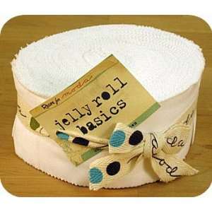  Bella Solids Jelly Roll ~ Bleached White Arts, Crafts 