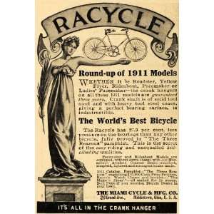  1911 Ad Racycle Bicycle Miami Cycle Manufacturing Bike 