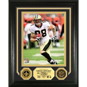 Jeremy Shockey New Orleans Saints Photo Mint with Two 24KT 