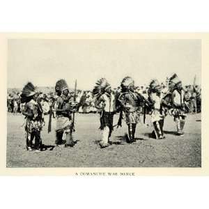  1925 Print Comanche War Dance Native American Tribe Tribal 