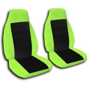  Lime green and black 40/20/40 seat covers for a Ford F 150 