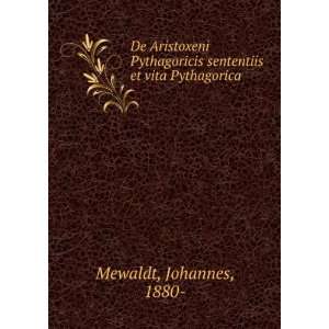   sententiis et vita Pythagorica Johannes, 1880  Mewaldt Books